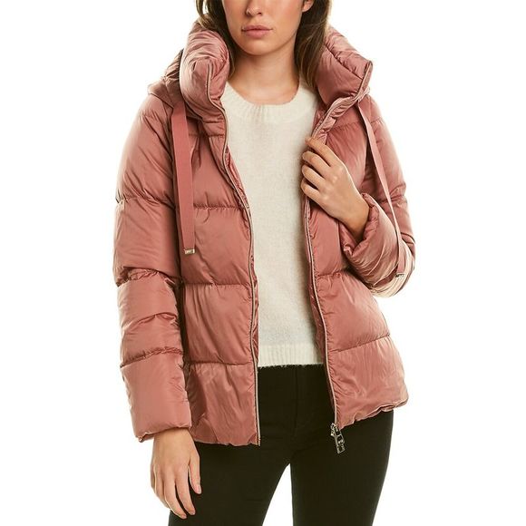 Herno Womens  Hooded Satin Puffer Down Jacket, Pink - Picture 1 of 5